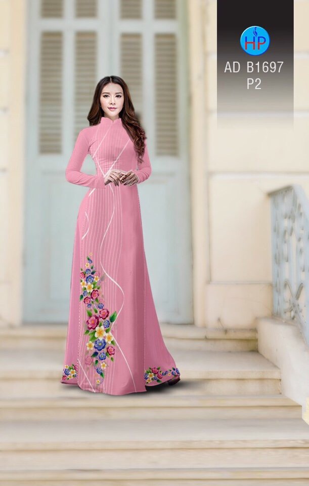 Vải áo dài hoa 3d AD B1697 - Ảnh 12