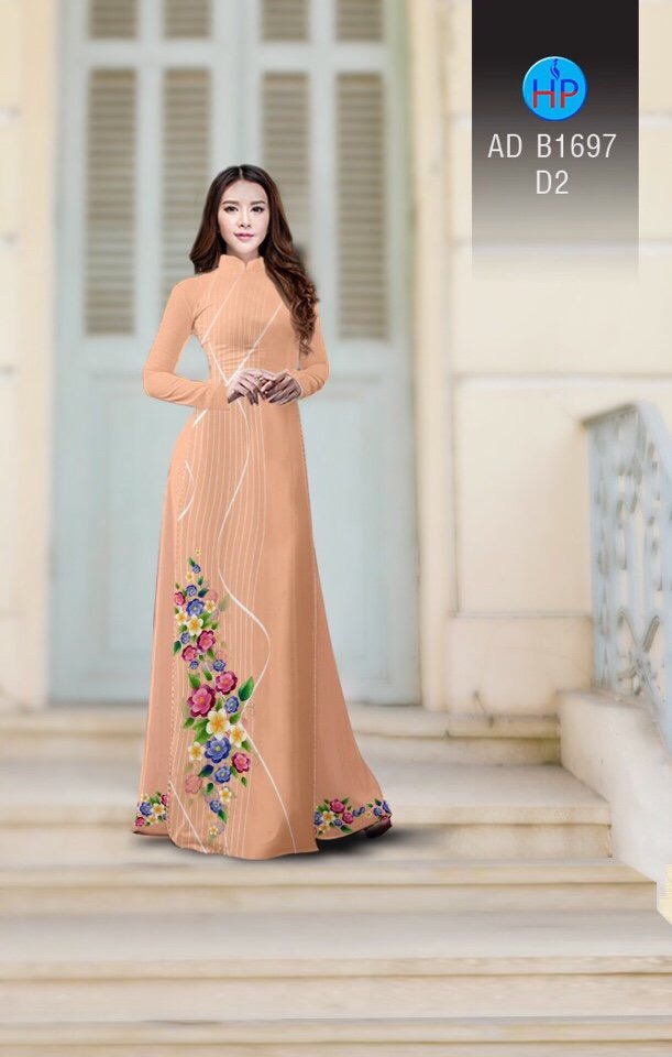 Vải áo dài hoa 3d AD B1697 - Ảnh 10
