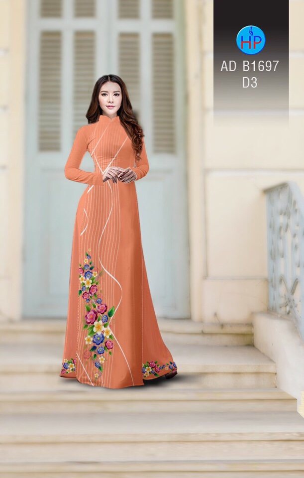 Vải áo dài hoa 3d AD B1697 - Ảnh 9