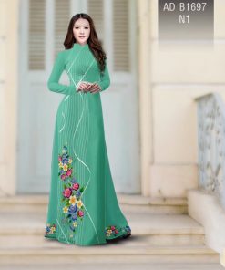 Vải áo dài hoa 3d AD B1697
