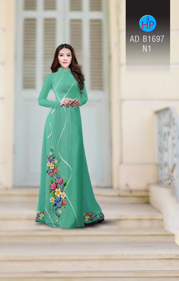 Vải áo dài hoa 3d AD B1697