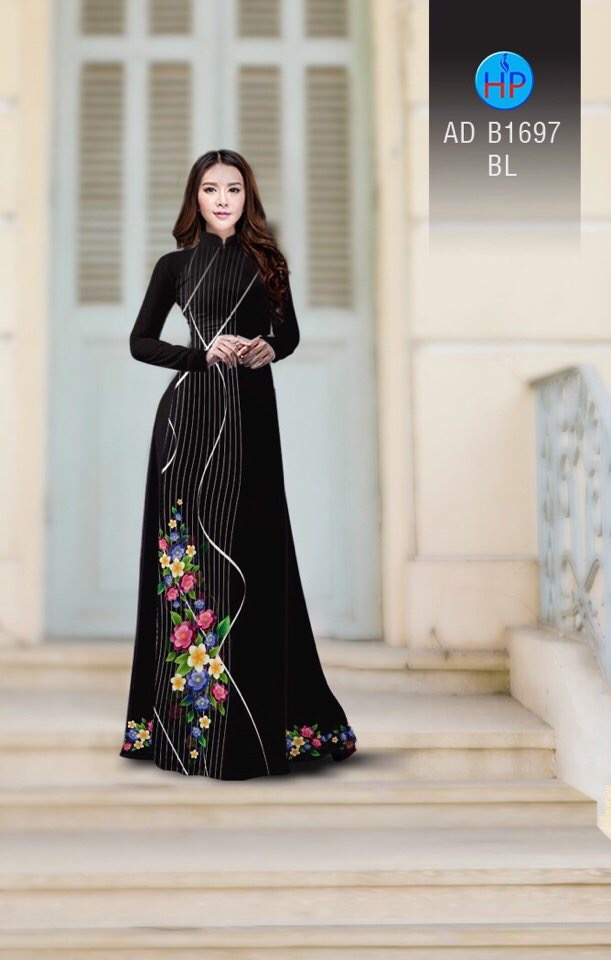 Vải áo dài hoa 3d AD B1697 - Ảnh 4