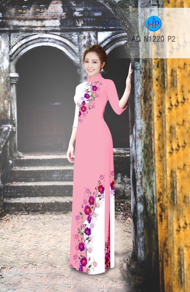Vải áo dài hoa trên dưới AD N1220 - Ảnh 17