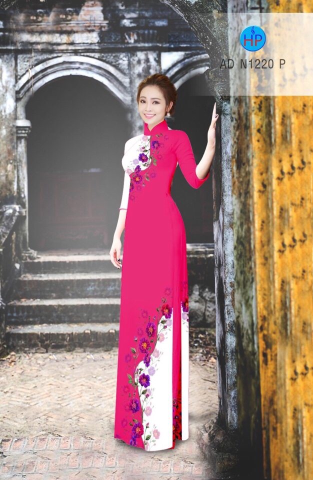 Vải áo dài hoa trên dưới AD N1220 - Ảnh 15