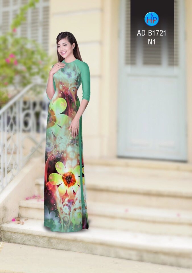 Vải áo dài hoa ảo AD B1721