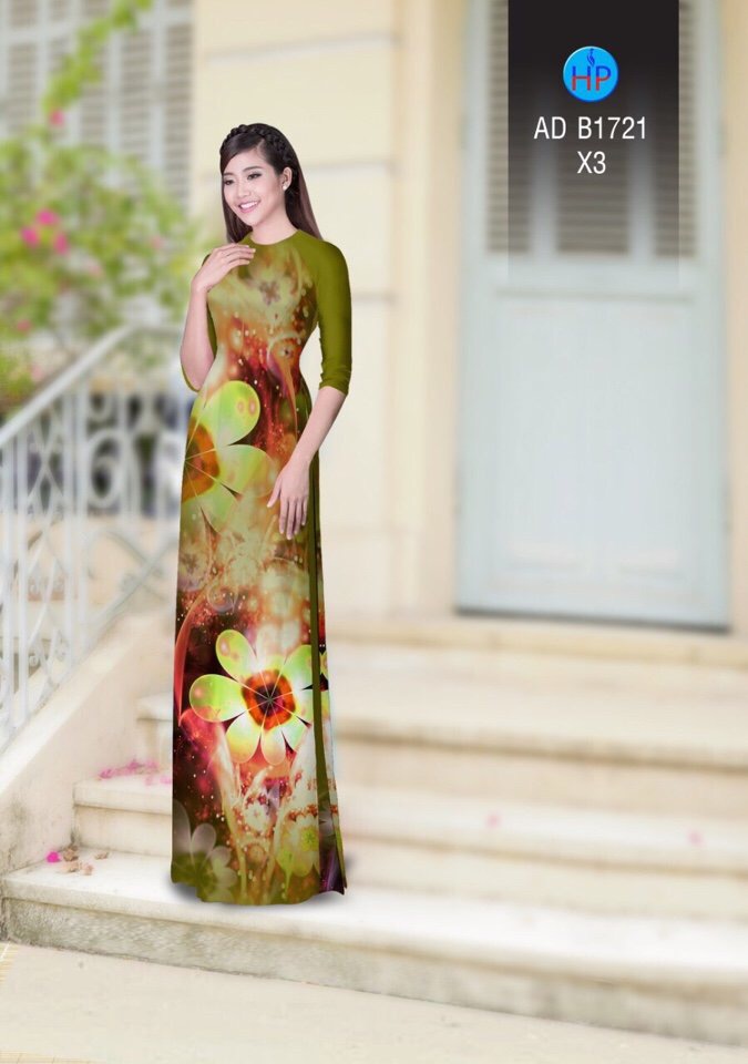 Vải áo dài hoa ảo AD B1721 - Ảnh 2