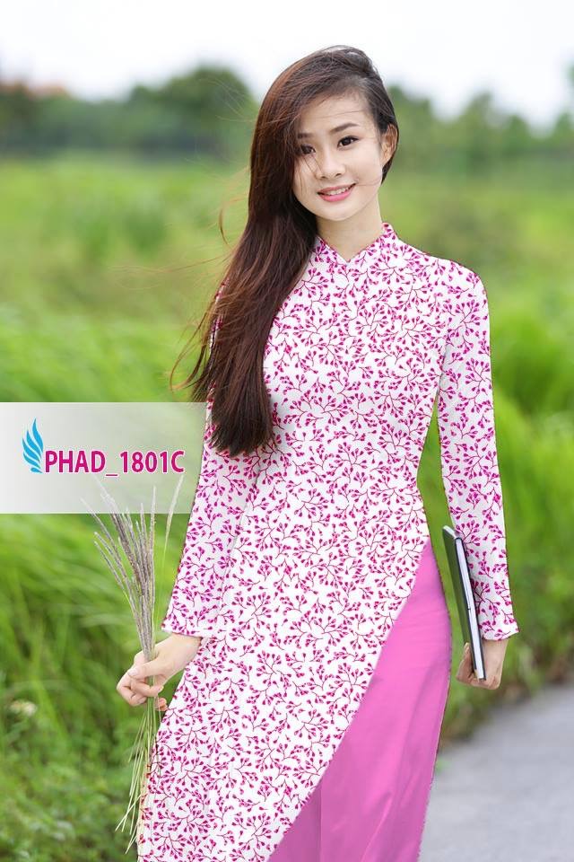 Vải áo dài hoa nhí PHAD-1801 - Ảnh 8
