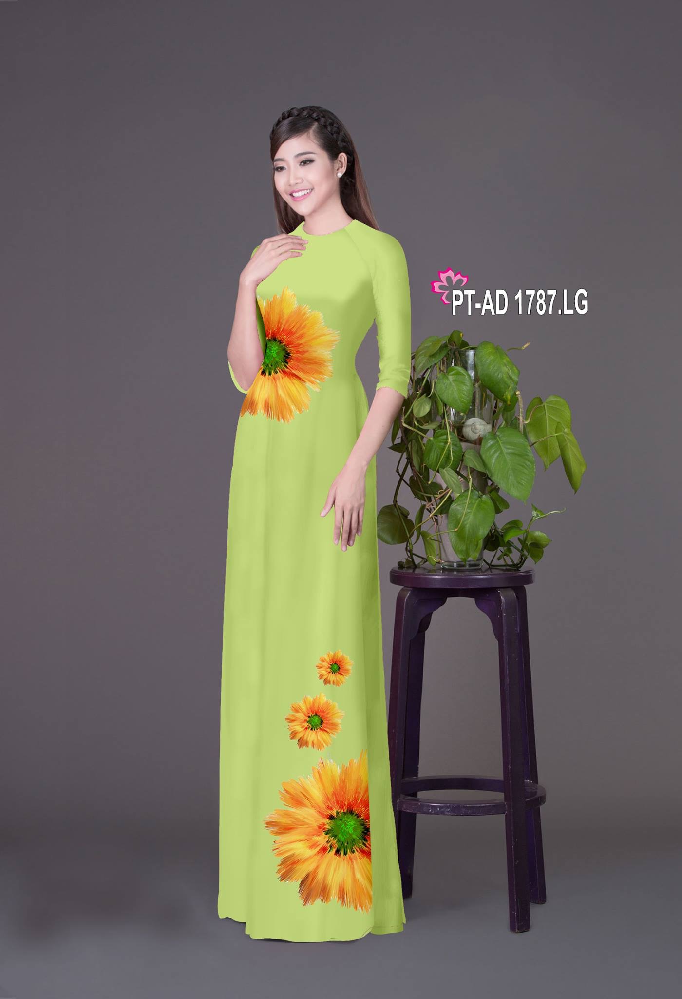 Vải áo dài hoa cúc PT-AD 1787 - Ảnh 12