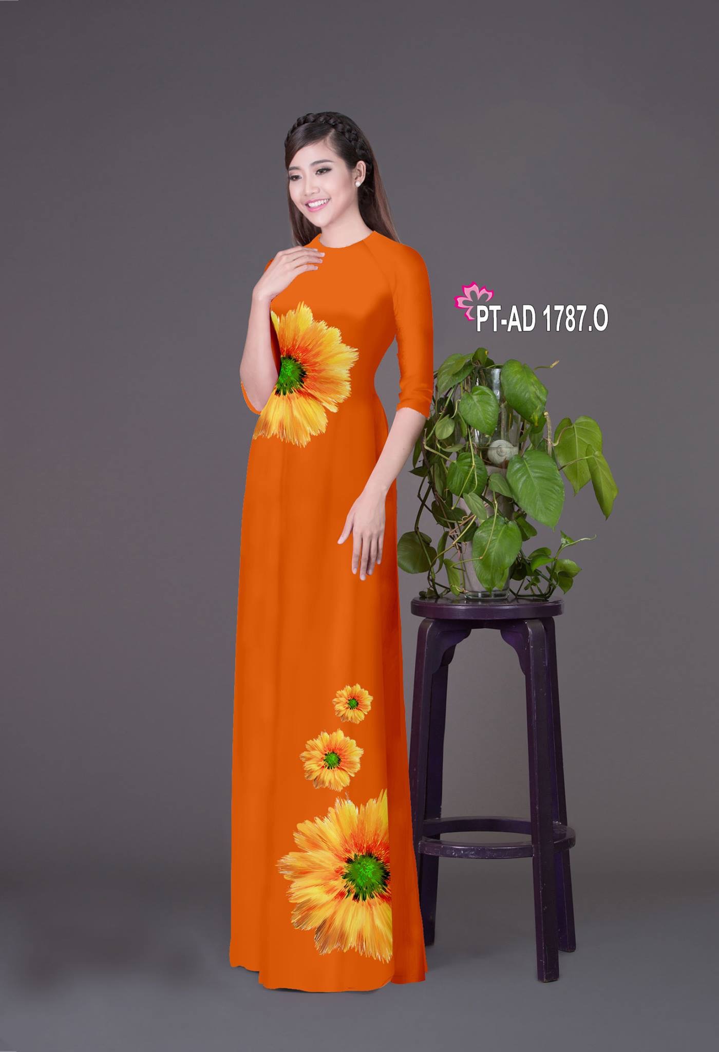 Vải áo dài hoa cúc PT-AD 1787 - Ảnh 9