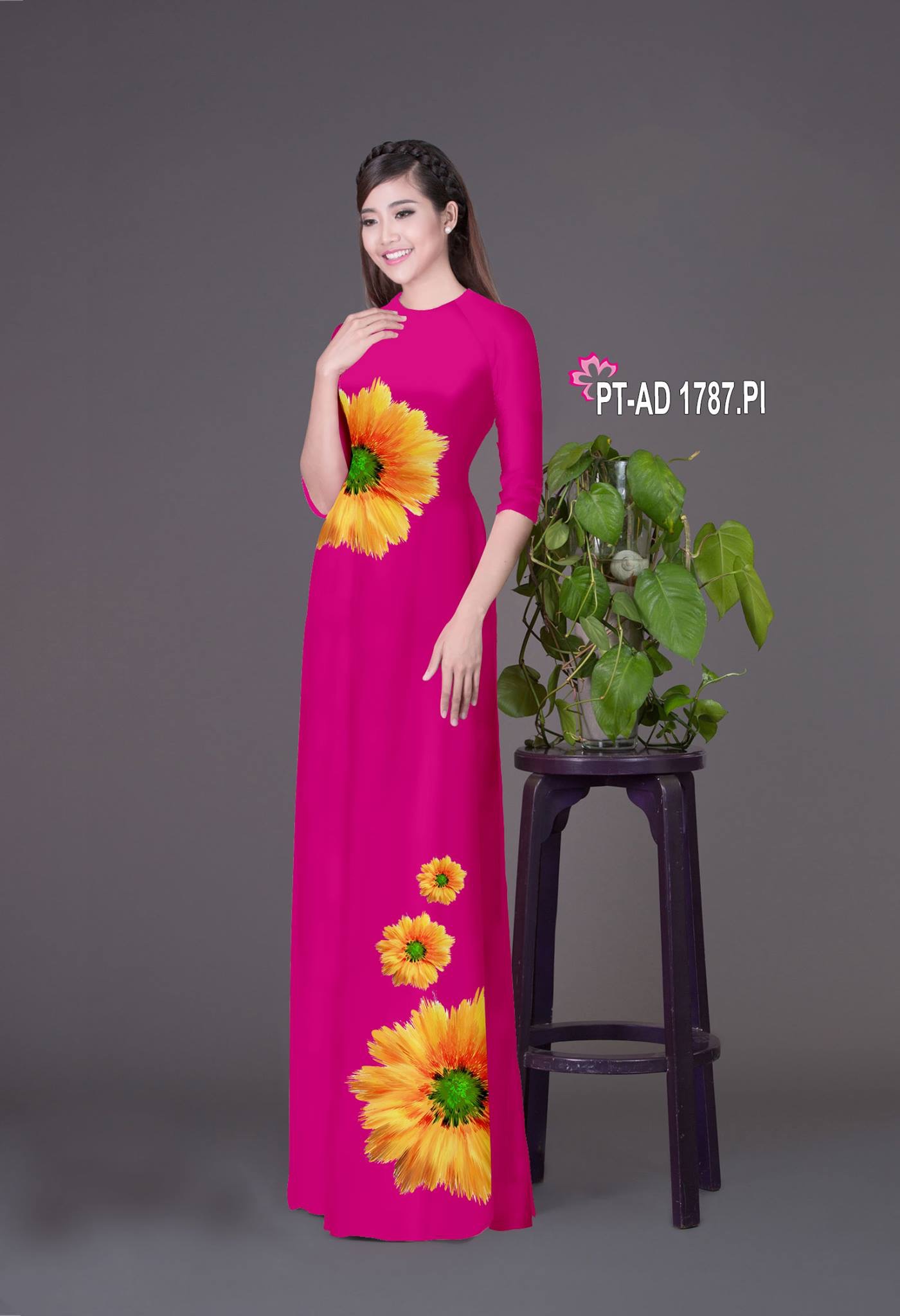 Vải áo dài hoa cúc PT-AD 1787 - Ảnh 7