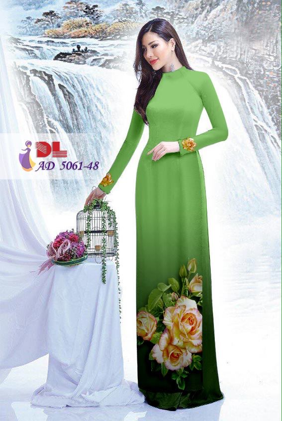 Vải áo dài hoa hồng DLAD-5061 - Ảnh 7