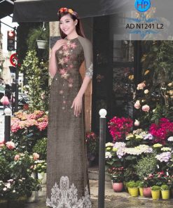 Alternative view of Vải áo dài hoa 3d AD N1241
