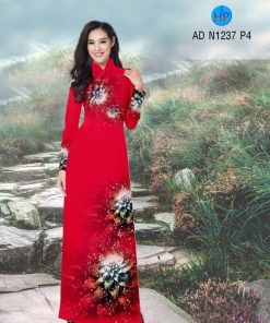 Vải áo dài hoa ảo AD N1237