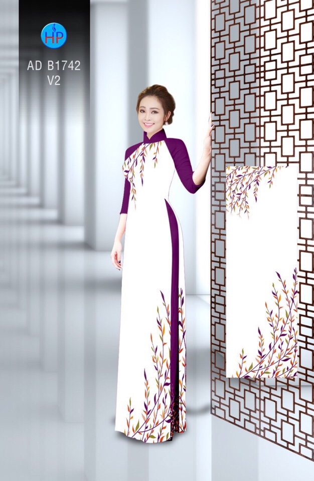 Vải áo dài chiếc lá nhỏ AD B1742 - Ảnh 15