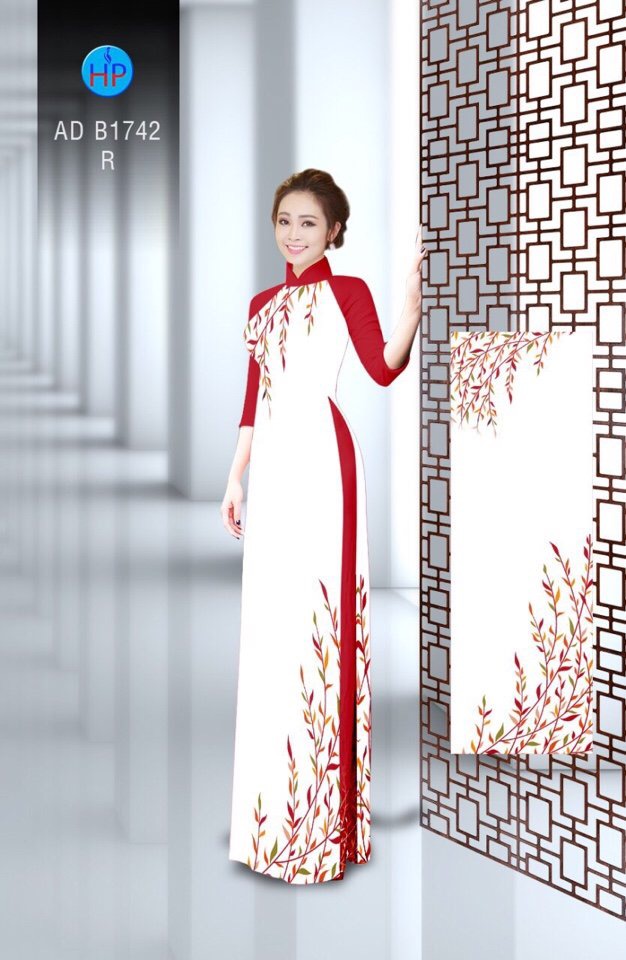 Vải áo dài chiếc lá nhỏ AD B1742