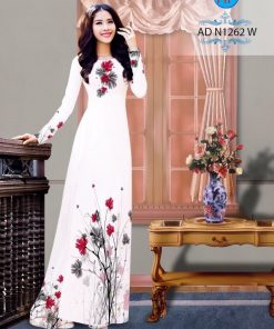Alternative view of Vải áo dài hoa trên dưới AD N1262