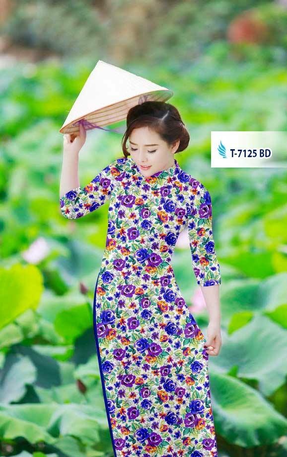 Vải áo dài hoa nhí T-7125 - Ảnh 8