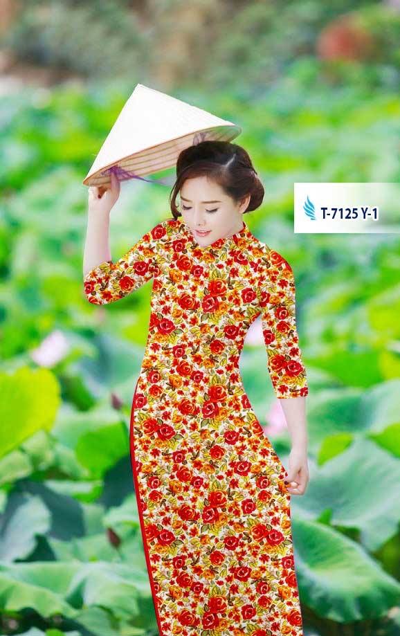 Vải áo dài hoa nhí T-7125 - Ảnh 3
