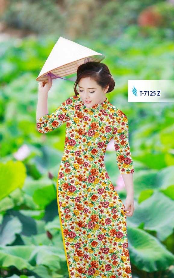 Vải áo dài hoa nhí T-7125 - Ảnh 2