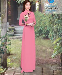 Vải áo dài hoa 3d AD 4605