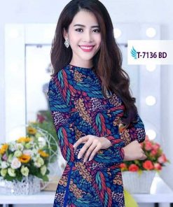 Vải áo dài hoa nguyên áo T-7136