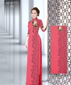 Vải áo dài hoa 3d AD B1777