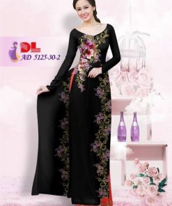 Vải áo dài hoa 3d DLAD-5125