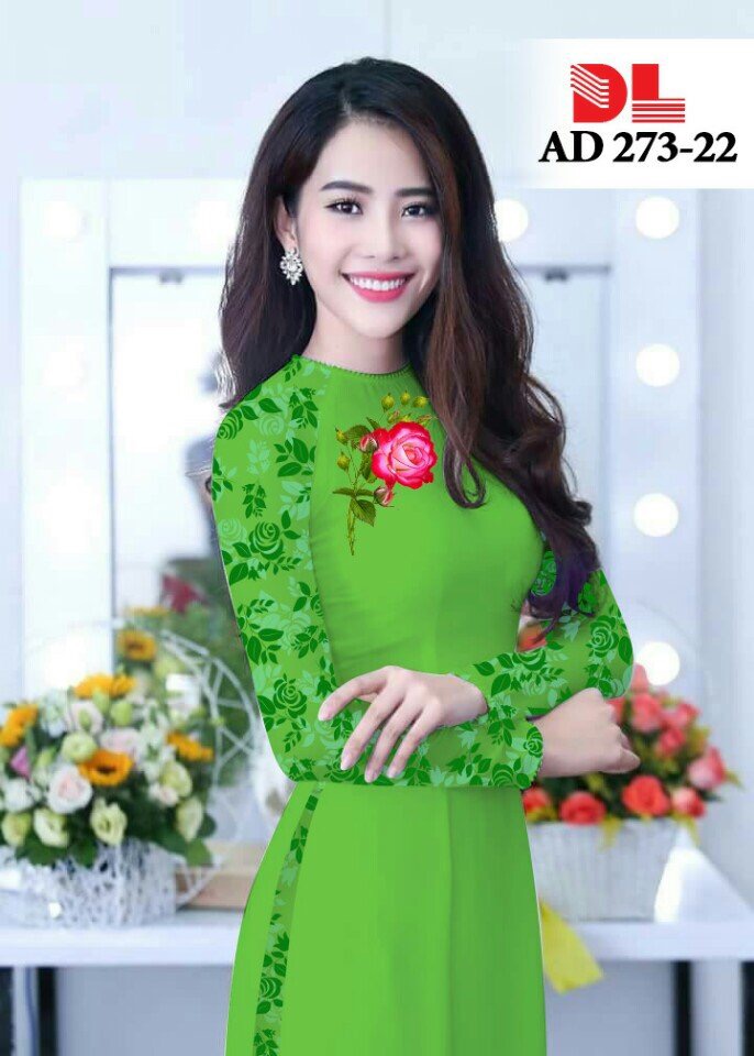 Vải áo dài hoa hồng DLAD-273 - Ảnh 22