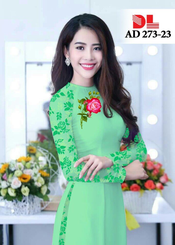Vải áo dài hoa hồng DLAD-273 - Ảnh 21