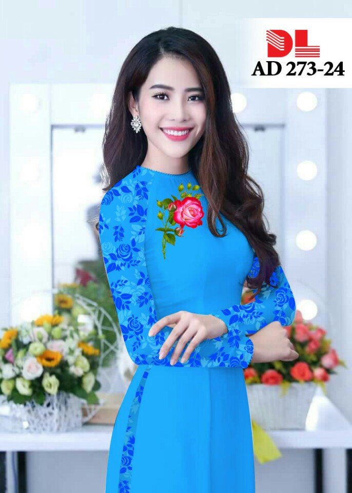 Vải áo dài hoa hồng DLAD-273 - Ảnh 20