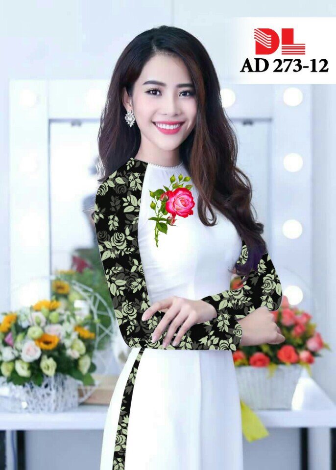 Vải áo dài hoa hồng DLAD-273 - Ảnh 19