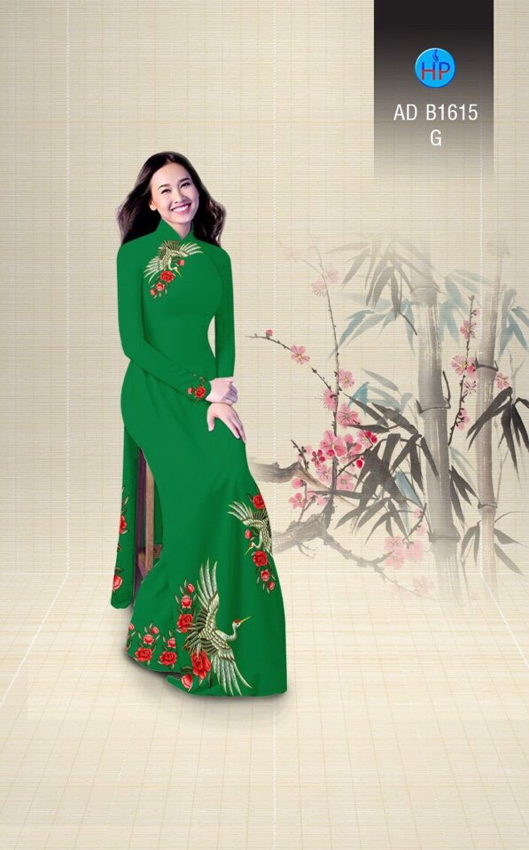 Vải áo dài hoa và hạc AD B1615 - Ảnh 18