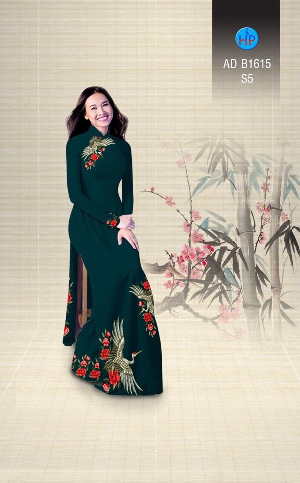 Vải áo dài hoa và hạc AD B1615 - Ảnh 10