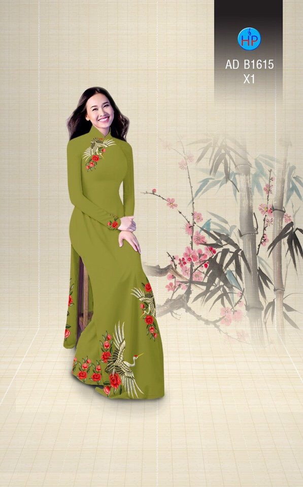 Vải áo dài hoa và hạc AD B1615 - Ảnh 8