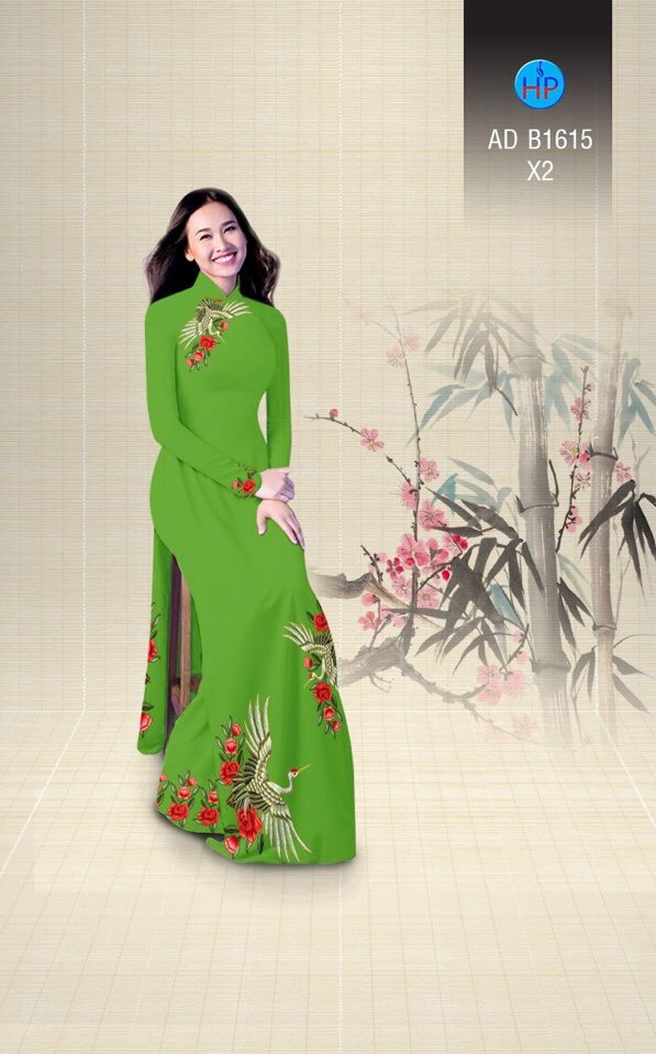 Vải áo dài hoa và hạc AD B1615 - Ảnh 7