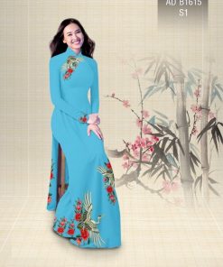 Alternative view of Vải áo dài hoa và hạc AD B1615