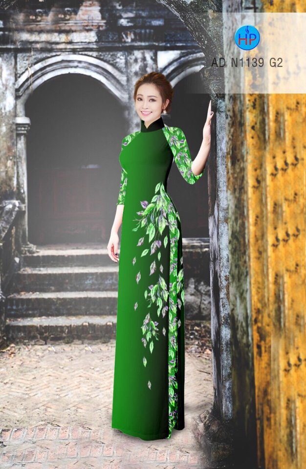 Vải áo dài chiếc lá AD N1139 - Ảnh 5