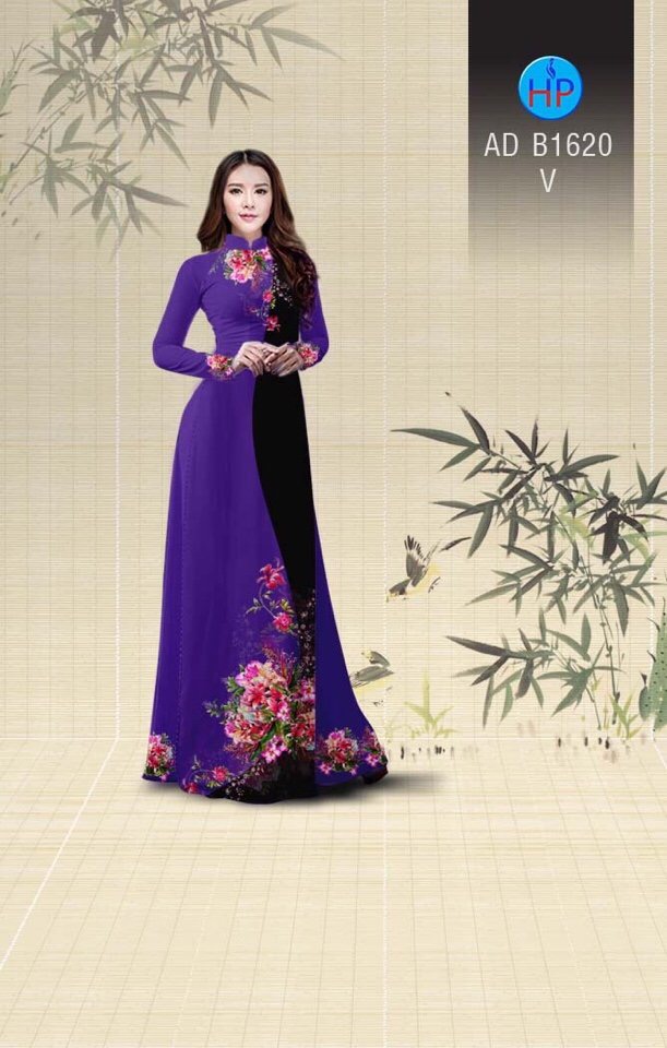 Vải áo dài hoa trên dưới AD B1620 - Ảnh 12