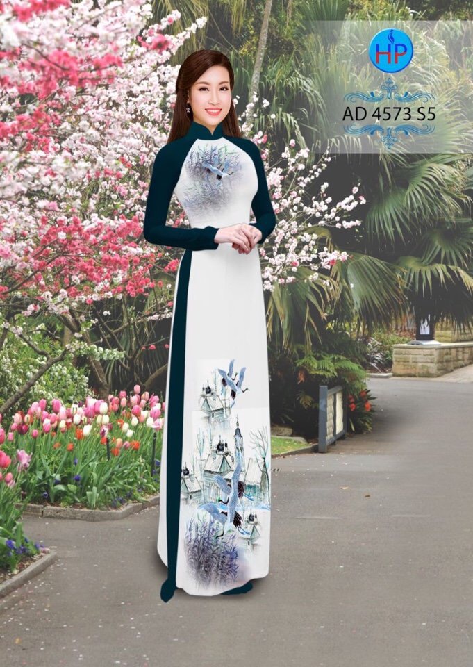 Vải áo dài phong cảnh AD 4573 - Ảnh 5