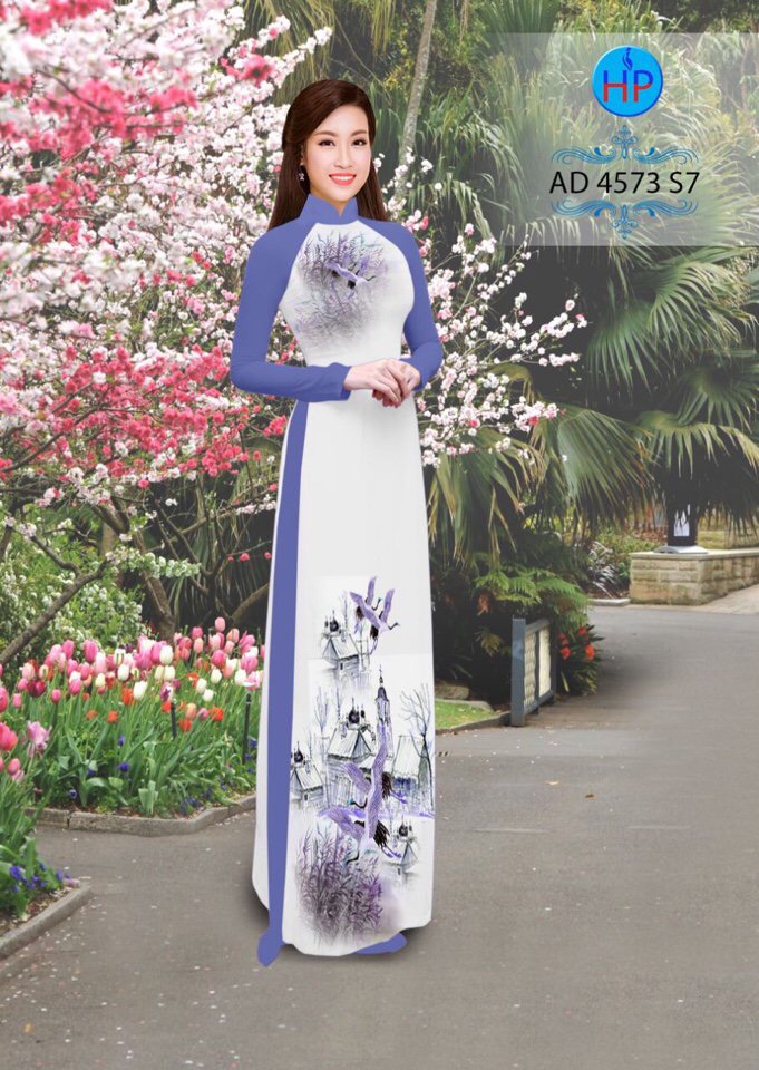 Vải áo dài phong cảnh AD 4573 - Ảnh 3