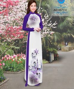 Alternative view of Vải áo dài phong cảnh AD 4573