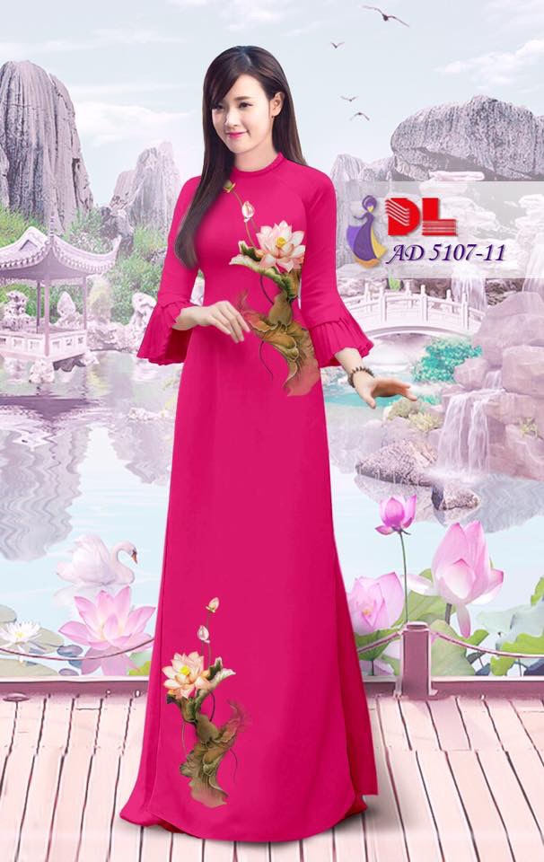 Vải áo dài hoa sen DLAD-5107 - Ảnh 25