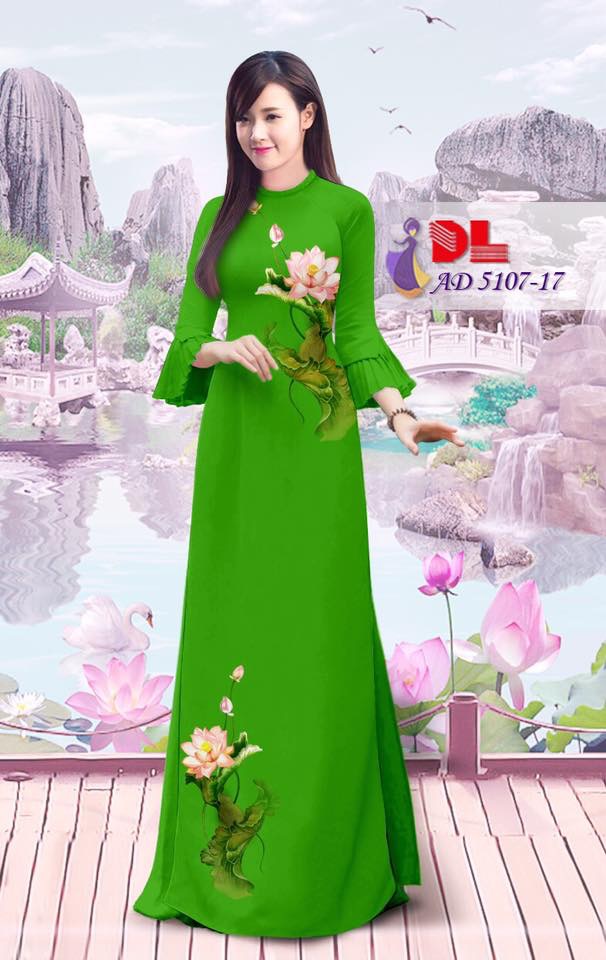 Vải áo dài hoa sen DLAD-5107 - Ảnh 18