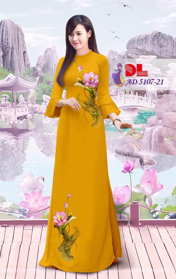 Vải áo dài hoa sen DLAD-5107 - Ảnh 15