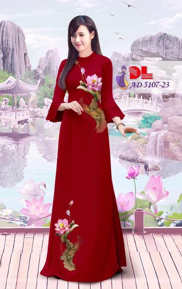 Vải áo dài hoa sen DLAD-5107 - Ảnh 13