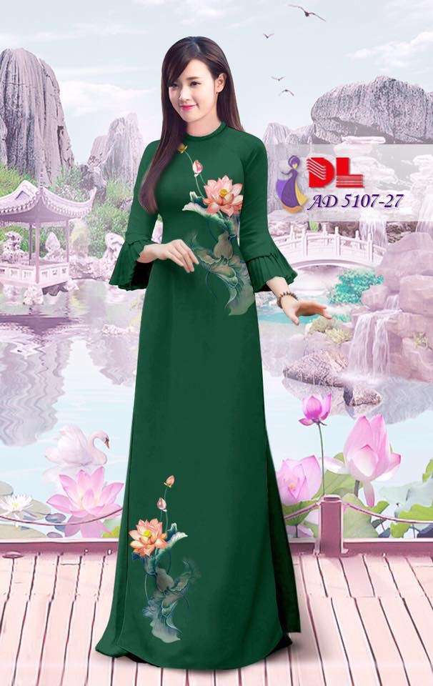 Vải áo dài hoa sen DLAD-5107 - Ảnh 8