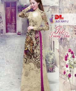 Vải áo dài phong cảnh DLAD-5095