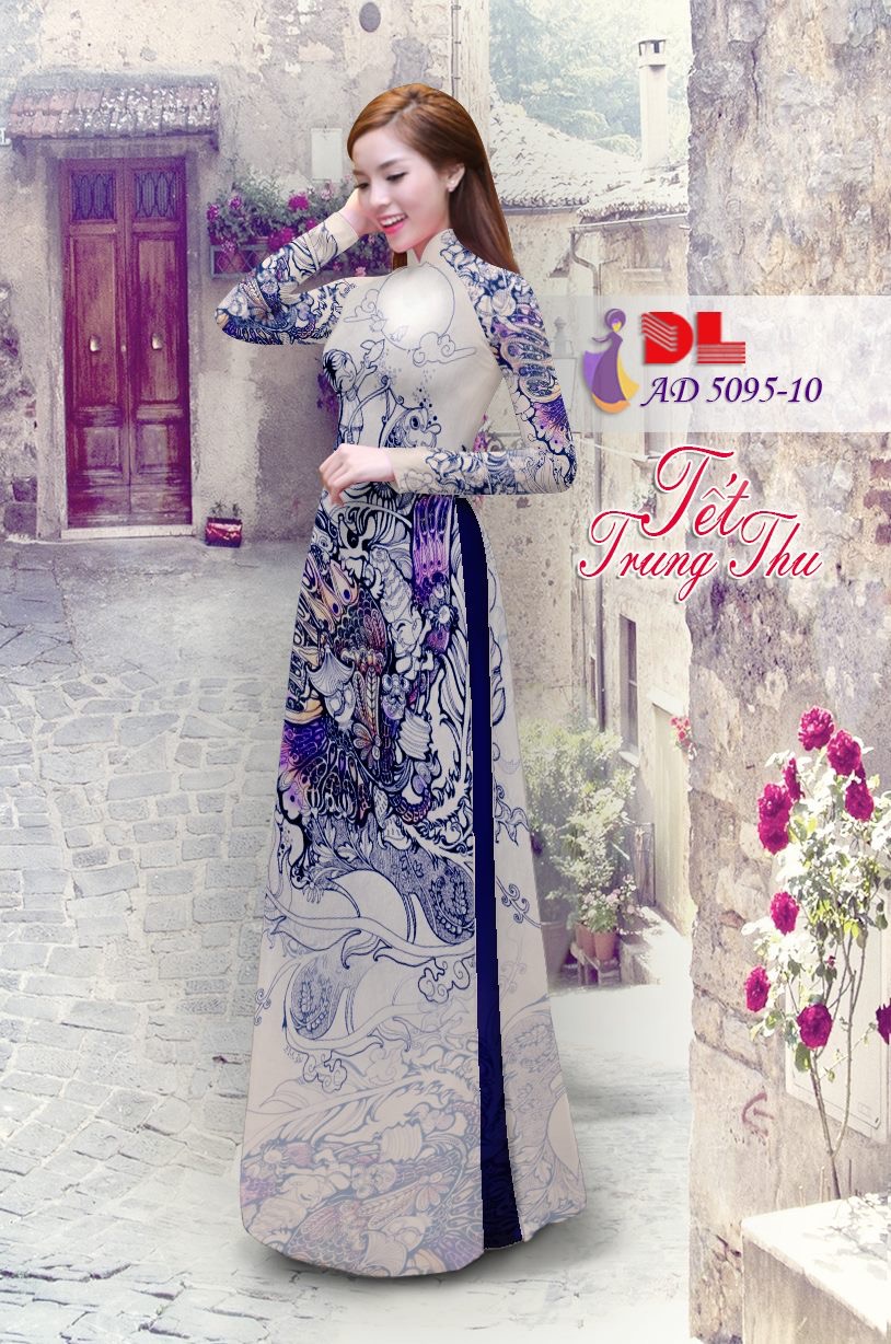 Vải áo dài phong cảnh DLAD-5095 - Ảnh 4