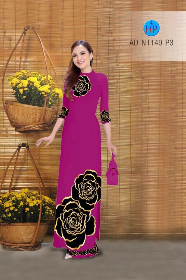 Vải áo dài hoa hồng AD N1149 - Ảnh 14
