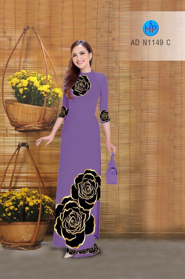 Vải áo dài hoa hồng AD N1149 - Ảnh 8
